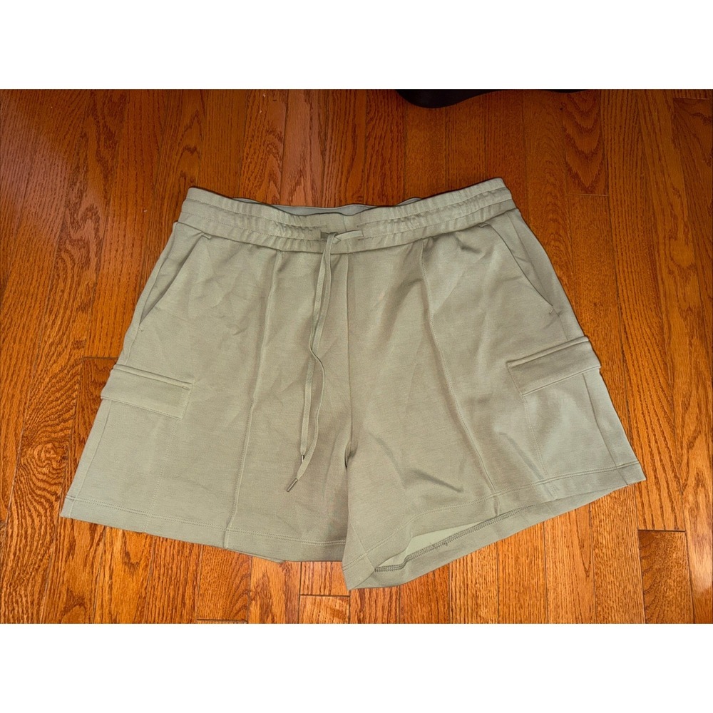 Calia Sandwash Scuba Women's Hi-Rise Cargo Shorts Size XL Ground Fennel Soft